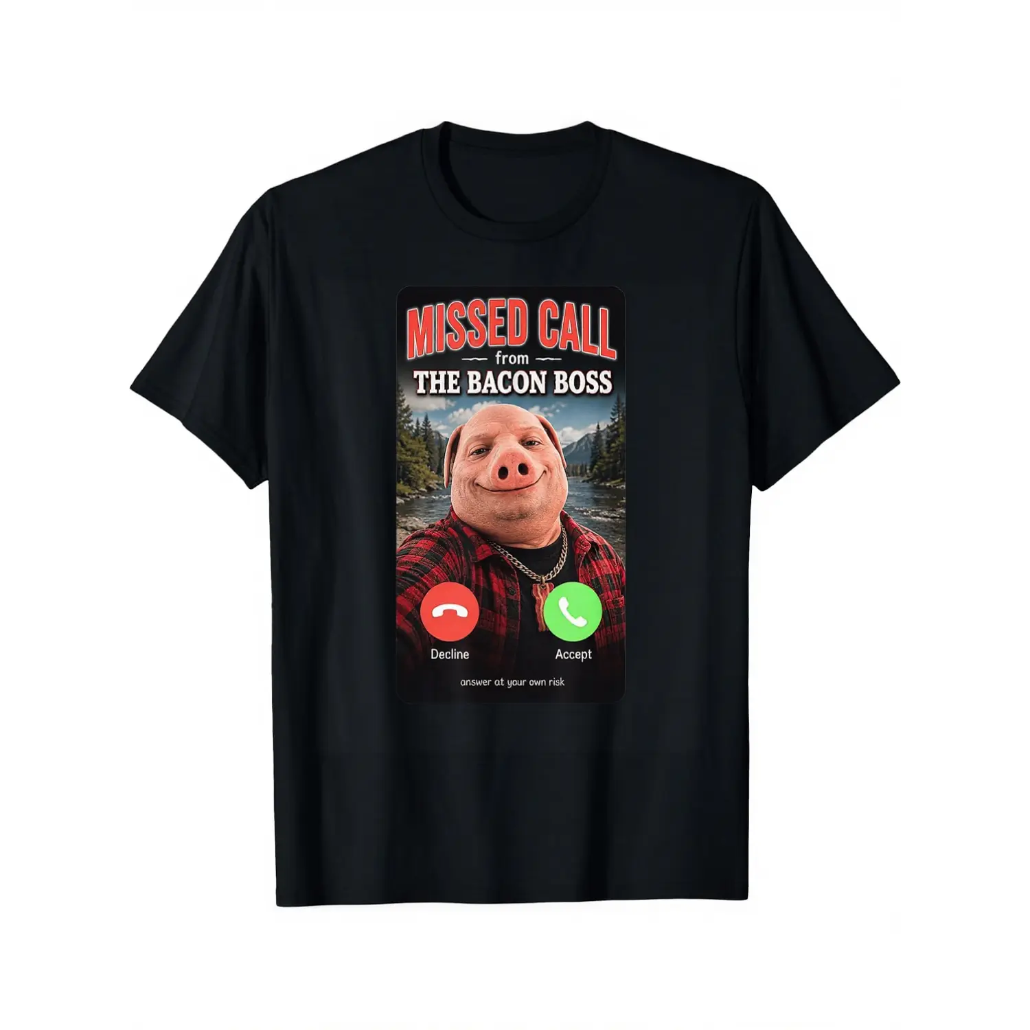 100% Cotton John Pork Missed Call Bacon Boss Funny Meme T-Shirt Unisex Clothing Streetwear