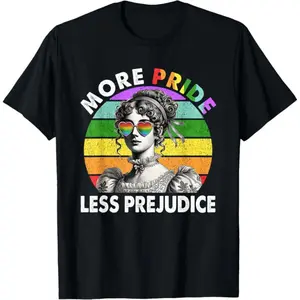 100% Cotton More Pride Less Prejudice Pride Month T-Shirt Fabric Summer pride  parade  outfits