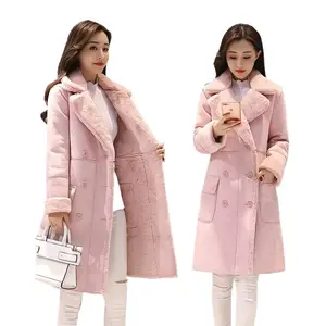 Winter Jacket Women Plus Size Clothing for Women Warm Velvet Thicken Faux Long Coats Parkas Female Double Breasted Jackets