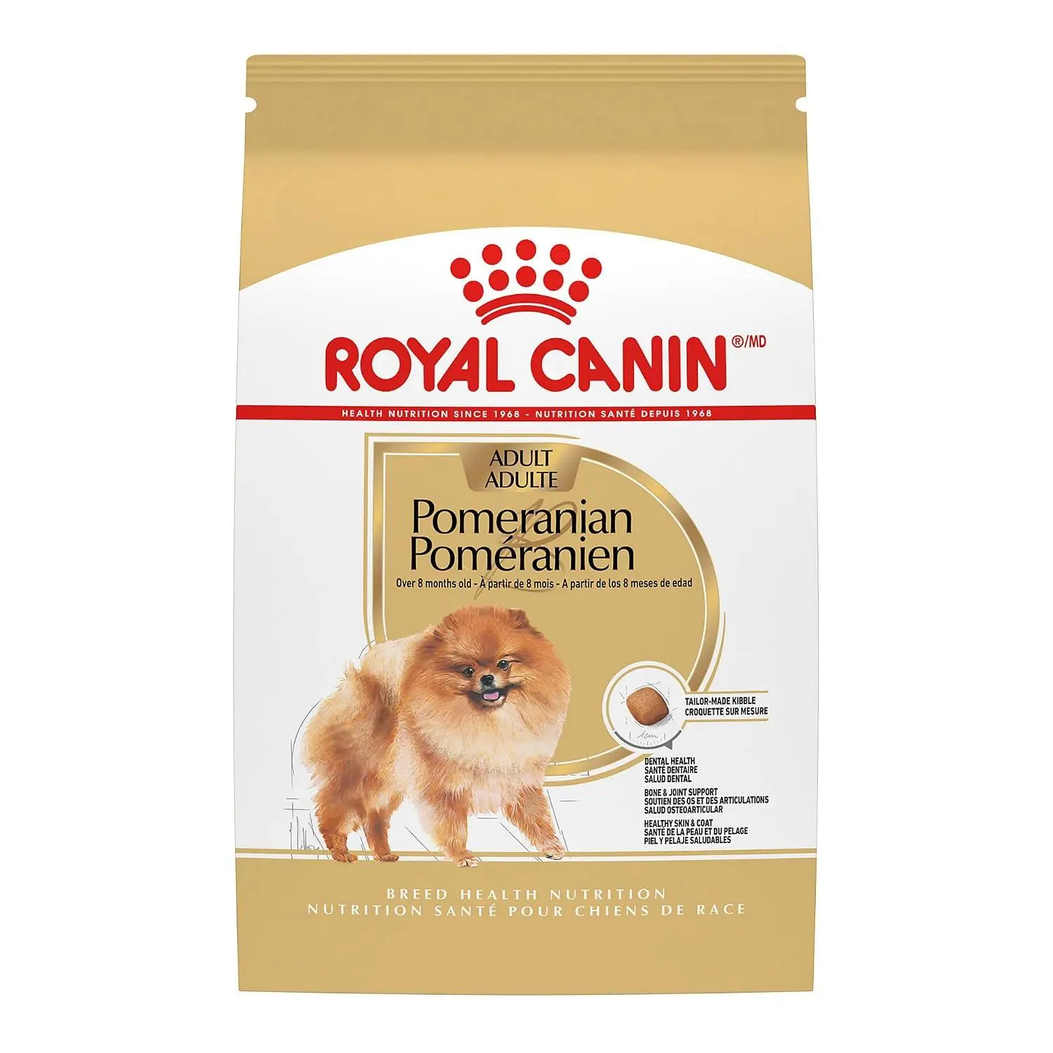 Royal Canin Pomeranian Adult Dry Dog Food, 2.5 lb Bag | Skin & Coat Support with EPA & DHA, Bone & Joint Support, For Adult Pomeranians, Specialized Small Kibble