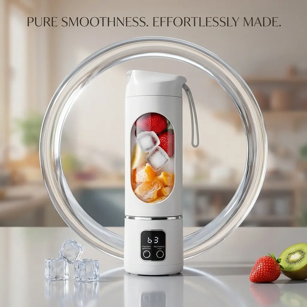 The portable juicer blender cup is USB rechargeable, freeing it from the constraints of wires. Suitable for fruit, vegetable, baby food, protein milkshakes, gyms, offices, or outdoor travel, allowing you to instantly replenish energy. second digital