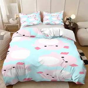 3Pcs Squishmallow Archie small animals Themed Breathable Comfort, Soft Comfortable Holiday Bedding, Thoughtful All-Season Gift, Ideal for Bedroom Decor & Dorm Use, 1 Duvet Cover 2 Pillowcases (No Insert)