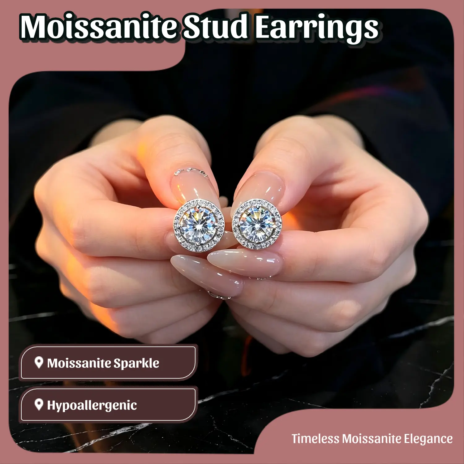 【2026 Must be 】TREND ALERT S925 Sterling Silver Soft-Needle Stud Earrings, 0.3ct / 0.5ct / 1ct / 2ct Zircon & Moissanite Style Men’s Jewelry, 2026 New Arrivals Diamond Studs with Authenticity Certificate