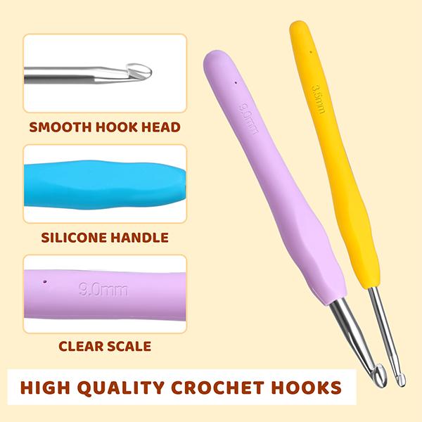 Harxvto 50 Pcs Complete Crochet Kit for Beginners, 14 Sizes Hooks with Ergonomic Grip Soft Handles for Arthritic Hands, All-in-One Knitting Supplies with Case - Ideal Gift for Mom & Craft Lovers Harxvto 50 Pcs Complete Crochet Kit for Beginners, 14 Sizes Hooks with Ergonomic Grip Soft Handles for Arthritic Hands, All-in-One Knitting Supplies with Case - Ideal Gift for Mom & Craft Lovers