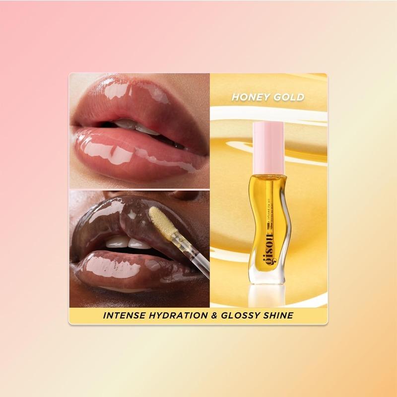 Gisou Honey Infused Hydrating Lip Oil, Nourishing Lip Moisturizer for Dry Lips, High Shine, Smooth Finish
