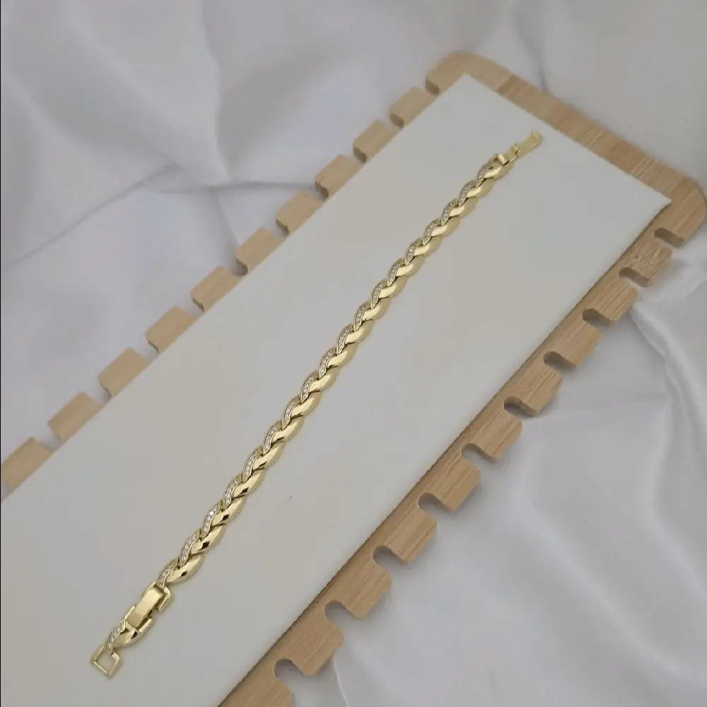 pulso 317 tejido gold plated