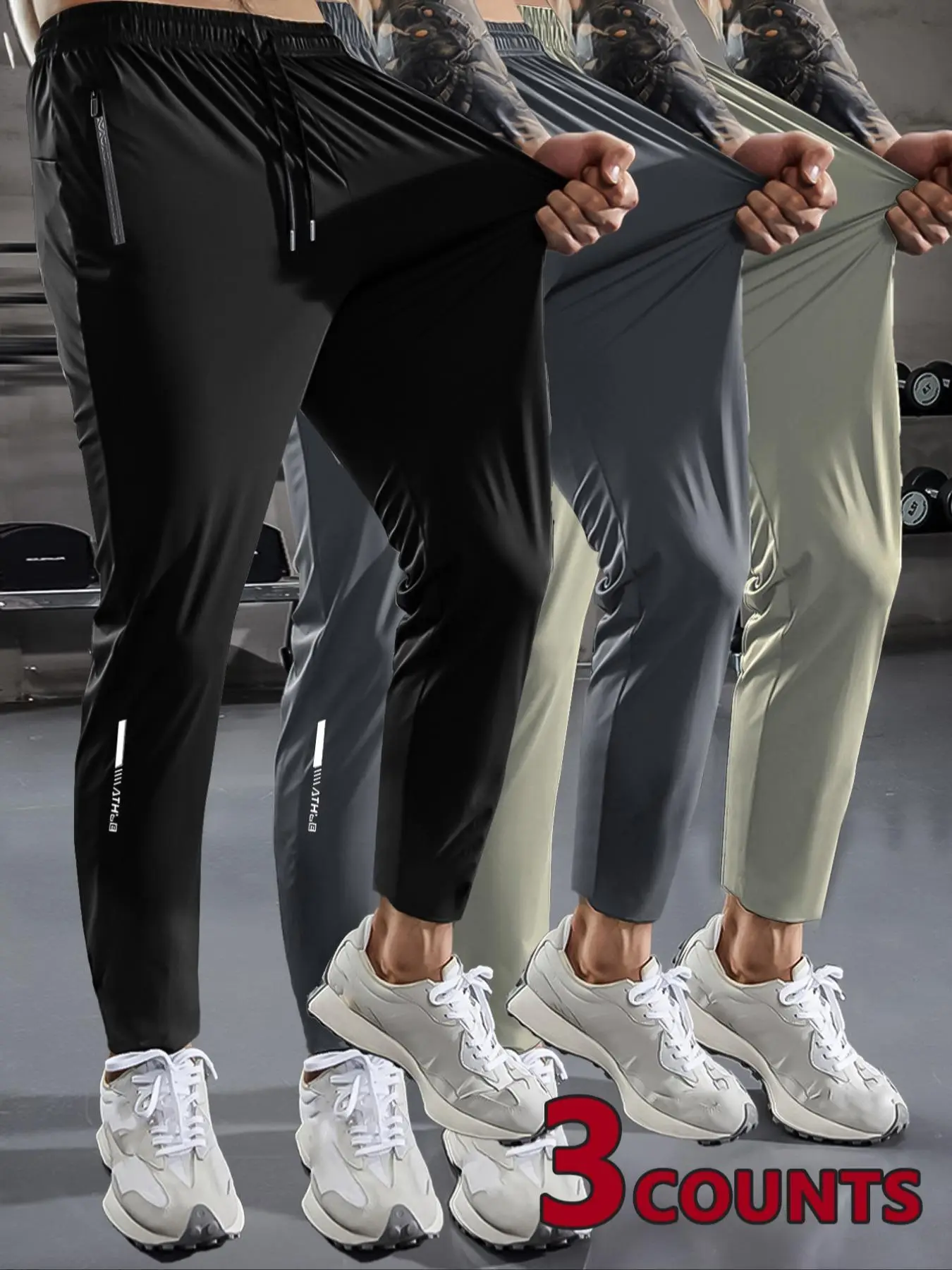 Men's Solid Color Drawstring Waist Jogger Pants, Casual Comfy Regular Fit Pocket Joggers Trousers for Daily Wear, Athleisure Pants for Men, Gym Clothi