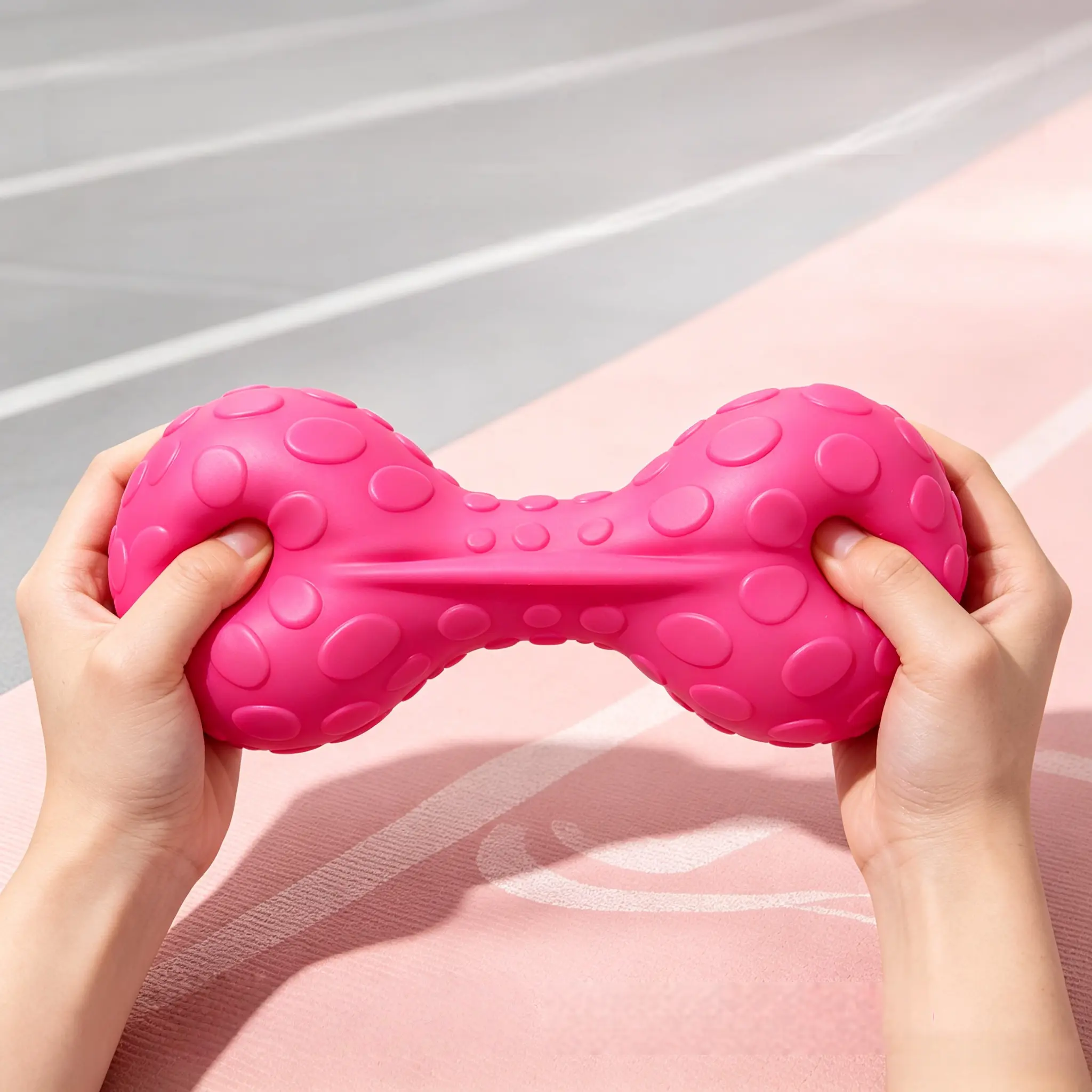 [10.6 Inch Giant Dumbbell Squishy] Textured TPR Medium Fast Rebound Stress Relief Squeeze Fidget Toy for Workout Anxiety Release