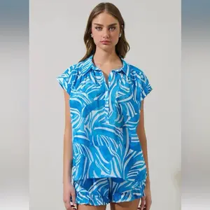 SugarLips Canton Tropics Daniela Ruffle High Waisted Shorts & Ramy Top Set