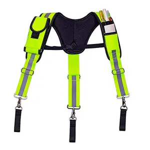 AISENIN Tool Belt Suspenders Heavy Duty Tool Belt Reflective Tool Belt Padded Suspenders for Roofer Construction
