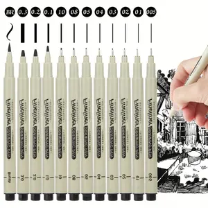 12Pcs Anime Sketch Pens Needle Tip Pen Art Hand-painted Line Pen Drawing Pen Set Art Material Student School Supplies