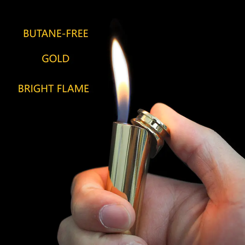 (No butane) Creative Shape Lighter, Open Flame Windproof Lighter, Portable And Small, Adjustable Flame, Rechargeable, For Fireplace, Candle Lighting, Wedding, Cooking