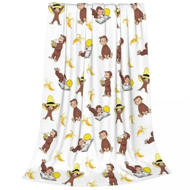 Curious George Lovers Blanket Famous Design Hypoallergenic Flannel Fabric All Season Cozy Comfort AC Room Essential Perfect Nursery Decor Best Friend Gift Limited Edition