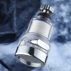 360 Degree Rotatable Sink Faucet, Splash Proof Filter Faucet with 3 Modes Adjustment, Universal Kitchen & Bathroom Faucet Extension Tool