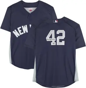 Mariano Rivera New York Yankees Autographed Blue Mitchell & Ness 2009 Batting Practice Jersey - Fanatics Authentic Certified