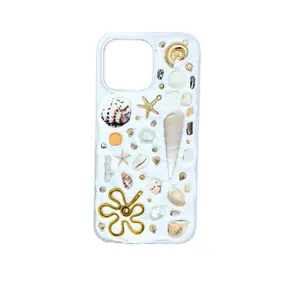 Anjeal Beach Waves Lux Case - Handmade Seashell Phone Case for Accessories