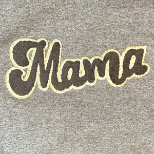 Charcoal "Mama" Chenille Patch Grey Sweatshirt