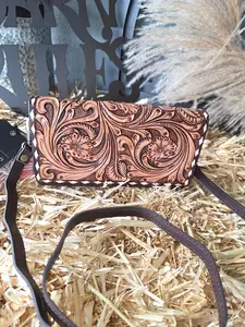 Organizer Saddle Blanket Genuine Leather Western Women Bag Handbag Purse