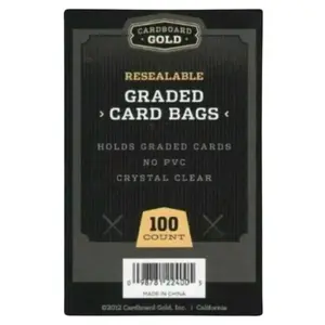 Resealable Card Bags Cardboard Gold 100 Count