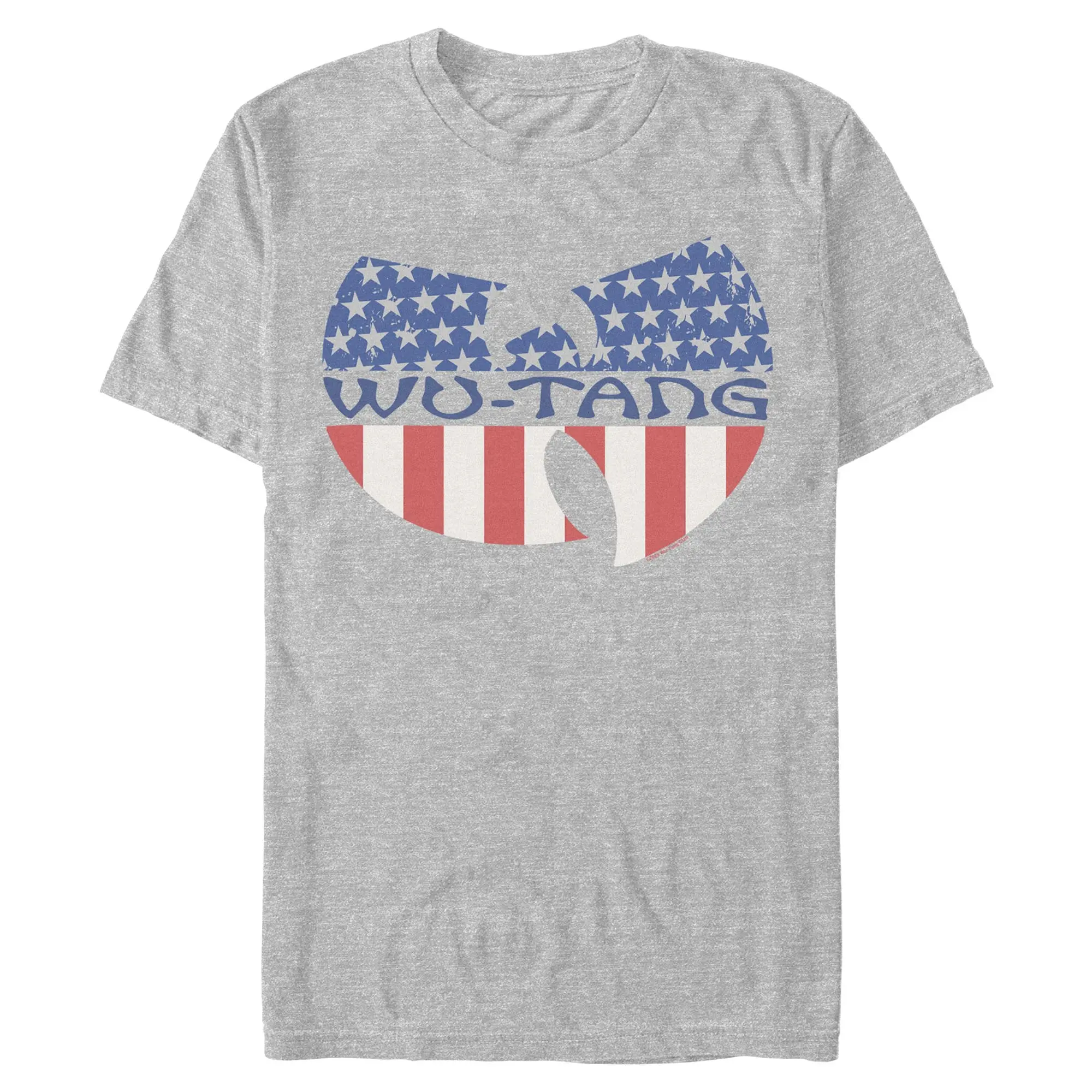 Men's Wu-Tang Clan Graphic Round Neck Tee - American Flag Group Logo Top, Casual Menswear T-Shirt