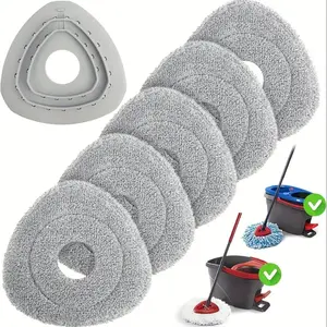 4/5pcs Rotating Mop Replacement Pads + 1 Plastic Triangle Pad, Fits O-Cedar Easywring 1 Tank & Rinseclean 2 Tank System, Spin Mop Replacements