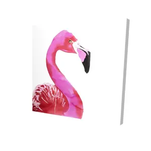 Begin Home Decor 2080-2424-AN441 24 x 24 in. Watercolor Proud Flamingo Profile Canvas - Pink Bird Home Decor