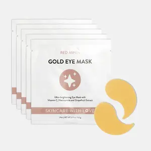 Red Aspen Gold Eye Masks 5-Pack Brightening & Depuffing Treatment | Vitamin C + Niacinamide + Licorice Root for Radiant Eyes