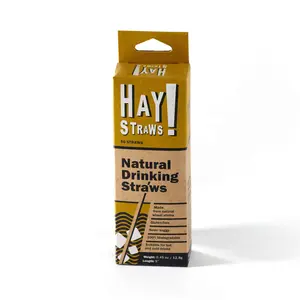 HAY! Straws Original Cocktail Drinking Straws | 50 Compostable & Disposable Drinking Straws | 5" Length Drinkware