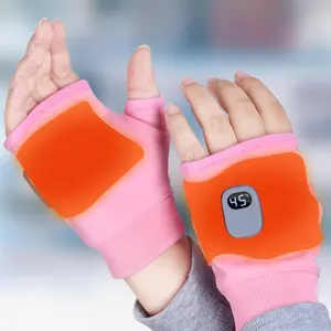 Rechargeable Heated Gloves, Electric Fingerless Gloves, USB Hand Warmer, Winter Warm Laptop Gloves, Hand Warmer for Men Women