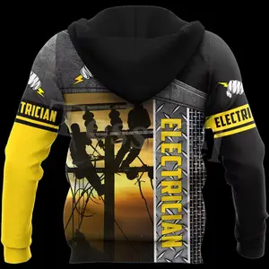essffel Electrician Worker New Fashion 3D Lineman All Over Print 3D Hoodie For Men And Women