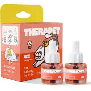 Cat Calming Diffuser Refill Kit (2-Pack, 60-Day Supply) – Cat Pheromone Refill for Stress, Pee Spraying, Fighting, Aggression, Meowing & Scratching – Use with Diffuser