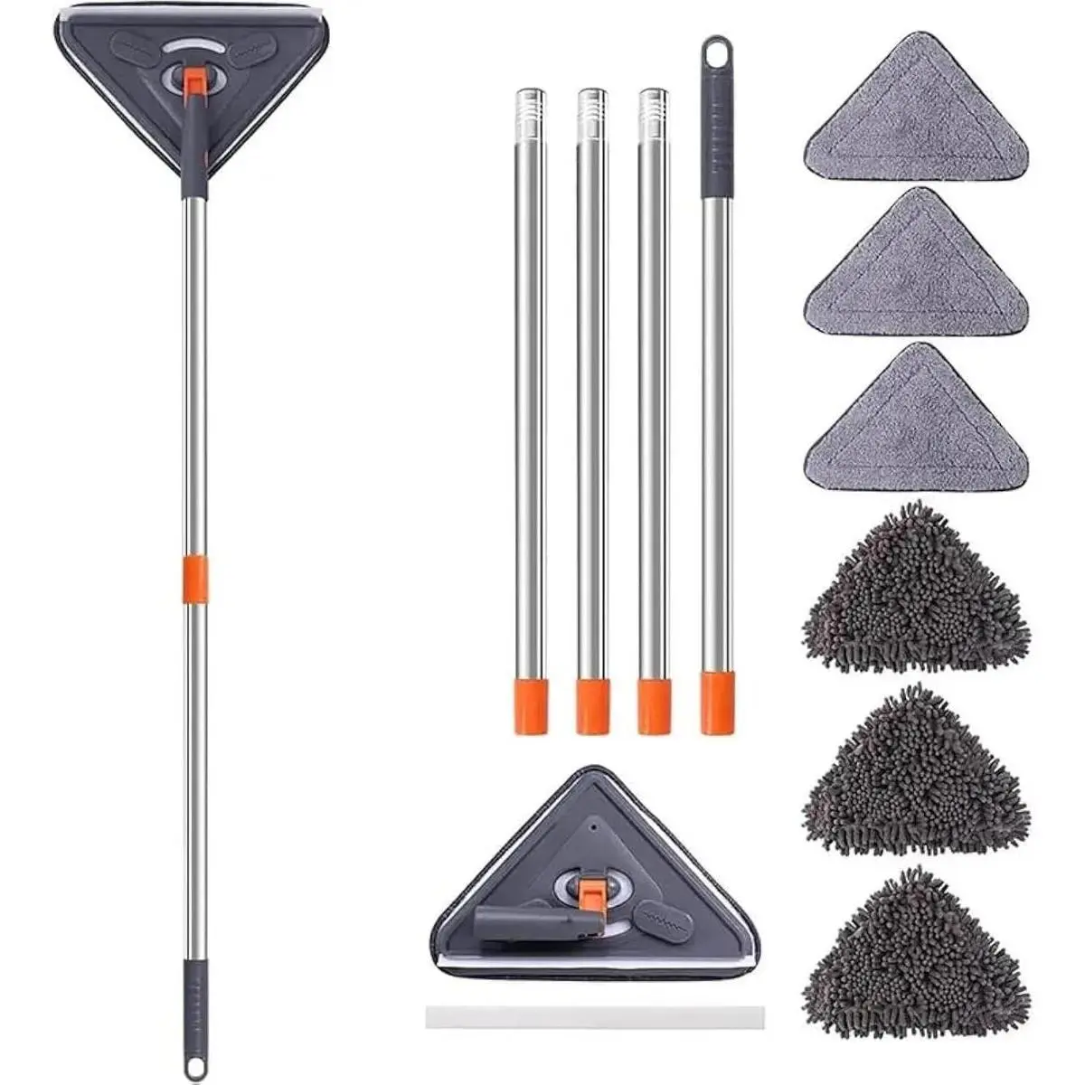 Wall Cleaning Mop with 81 Inch Long Handle Wall Washer Cleaner Tool for Walls Ceiling Fans Dust Baseboards Floors Ceiling Duster with 6 Replacement Pads roll  mops