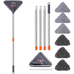 Wall Cleaning Mop with 81 Inch Long Handle Wall Washer Cleaner Tool for Walls Ceiling Fans Dust Baseboards Floors Ceiling Duster with 6 Replacement Pads roll  mops