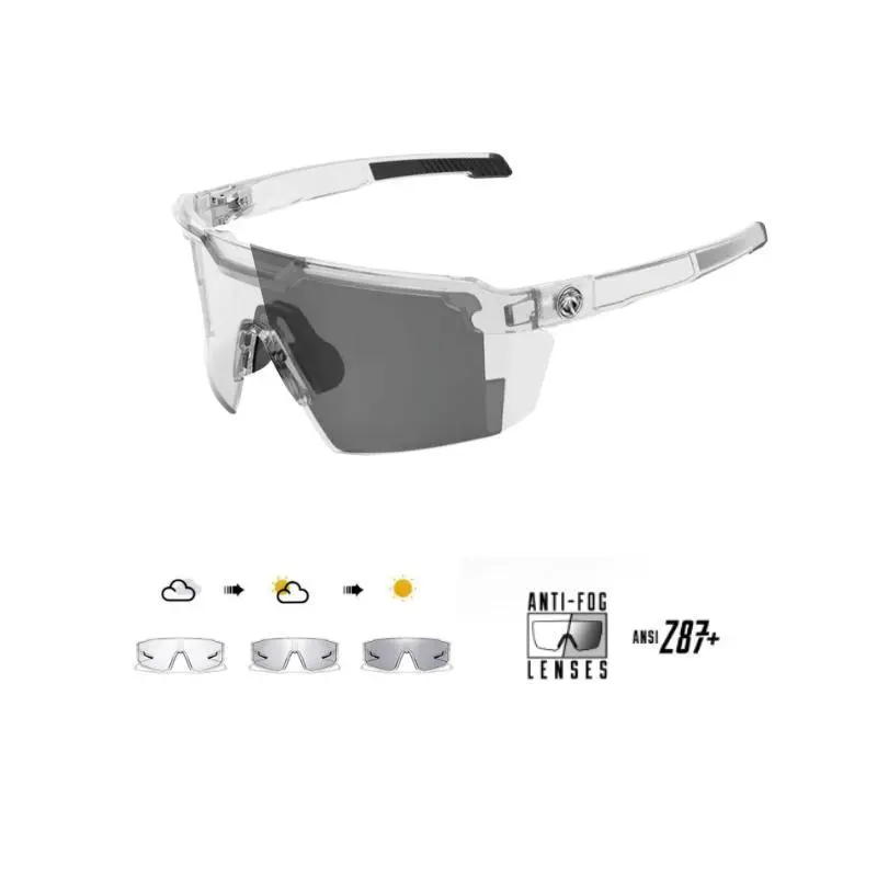 Future Tech Photochromic Z87+ Polarized Safety glasses,Sunglasses for Men & Women Oversized Vintage UV400 Y2K Aviator Eyewear Ideal for Fishing, Sports Z87+ Blue Light Polarized Safety glasses Photochromic uv protection anti-ultraviolet