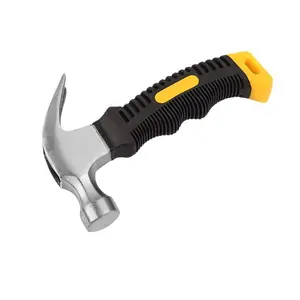 Mini Rubber Grip Hammer, High Carbon Steel, Portable Claw Hammer, Small Lightweight Tool, Home Use, Woodworking, Nail Puller, DIY Projects, Clawhammer, Hand Tools