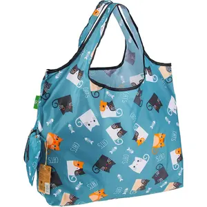 Foldable  Large Grocery Bags - Foldable Grocery Bags - Lightweight, Recycled &  Shopping Bag - , Packable Tote Fitting in Fine Grocery Bag Carrier