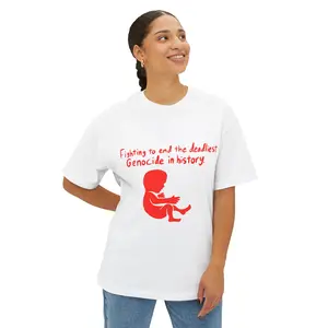 Unisex Oversized Boxy Tee - Fighting to End the Deadliest Genocide in History, Protest Shirt, Social Justice Clothing, Awareness Tee, [...] Casual Cotton