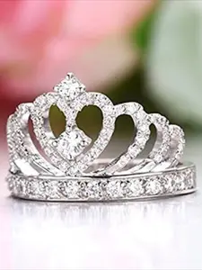 Elegant and Sweet French Crown Love Women's Ring Suitable for Parties, Banquets, Women's Jewelry Gifts