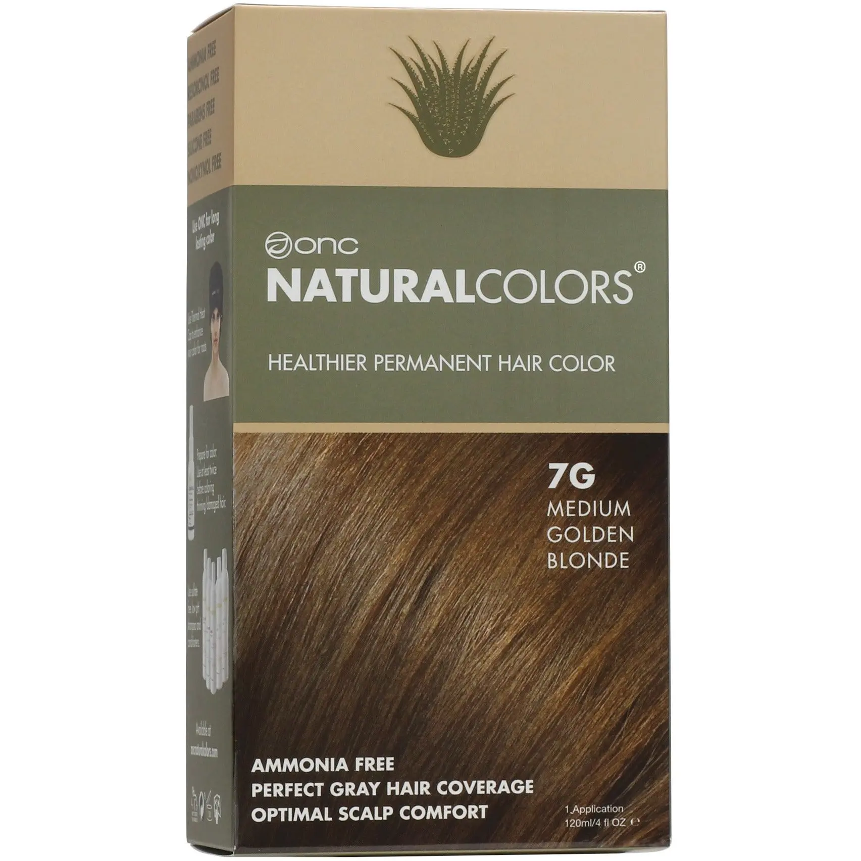 7G Medium Golden Blonde Heat Activated Hair Dye With Organic Ingredients 120 mL / 4 fl. oz.