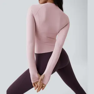 Halara Solid Thumb Hole Yoga Sports Top  Athletic Wear Fitness