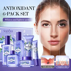 Blueberry Hyaluronic Acid Moisturizing Six-Piece Sadoer Hydrating Skin Care Product Set