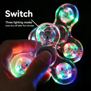 Glowing Finger Spinner Toy, Dazzling Flashing Design, Stress Relief & Venting Accessory, Ideal for Backpacks & Keys, Storage Box Included