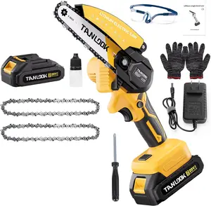 Cordless Electric Chainsaw, Handheld Electric Power Chain Saw for Tree Trimming & Wood Cutting, Practical Gift for Dad, Father & Men