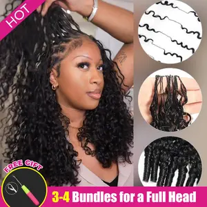 ISEE HAIR Human Hair Crochet Hair Extensions – Miracle Knots Pre-Separated Crochet Braids, Knotless Boho Braids, Mermaid Braids, Goddess Braids, Burmese Curly, Kinky Curly, Water Wave, Lightweight Vacation Hair for Black Women#SummerWins #DealsForYouDays