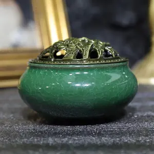 Ceramic Incense Burner  Crack Ceramic pattern, 1 count ceramic incense holder,creative home decoration,home fragrance accessories (without incense)