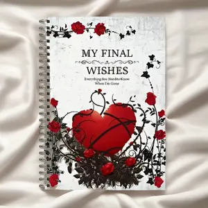 Planner  End of Life Wishes Guide (with floral heart design), Will Organization Journal, End of Life Related Documents, Funeral Planning Manual, Advance Medical Care, Minimalist Elegant Cover for Estate Planning and Memorial Gifts Suitable for Eve