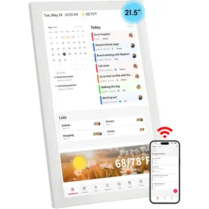 Digital Calendar: 21.5 Inch Smart Electronic Calendar Planner & Chore Chart, IPS FHD 1920x1080 Wall Touch Screen Display for Family Schedules, Desk Stand Included - Share Photos & Videos via APP from Anywhere