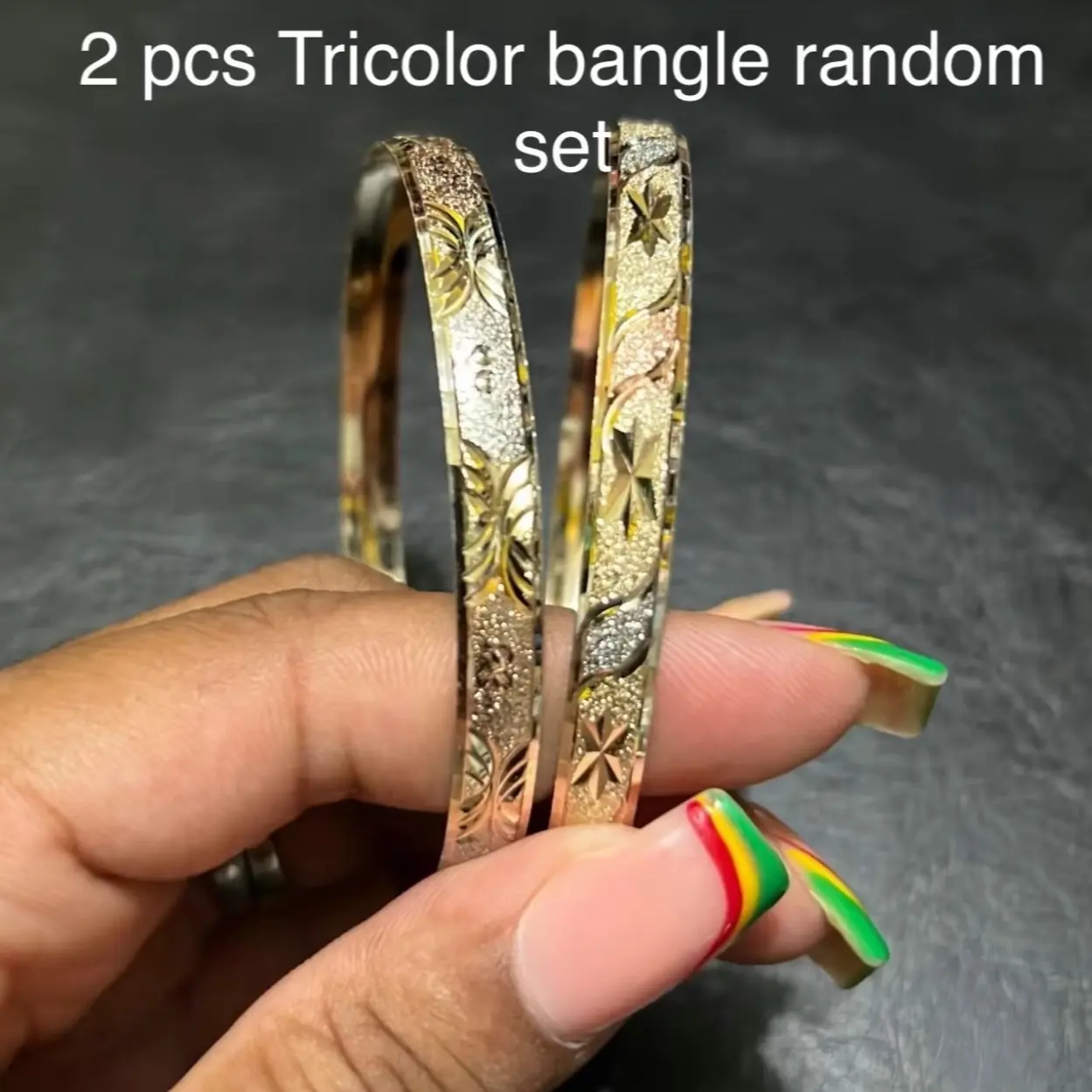 2 pcs TRI COLOR Empress Fashion Bangles ONLY - 2 pcs 2 pcs TRI COLOR Empress Fashion Bangles ONLY - 2 pcs
