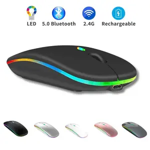 Dual Mode Bluetooth Wireless Mouse | Rechargeable LED Laptop Mouse
