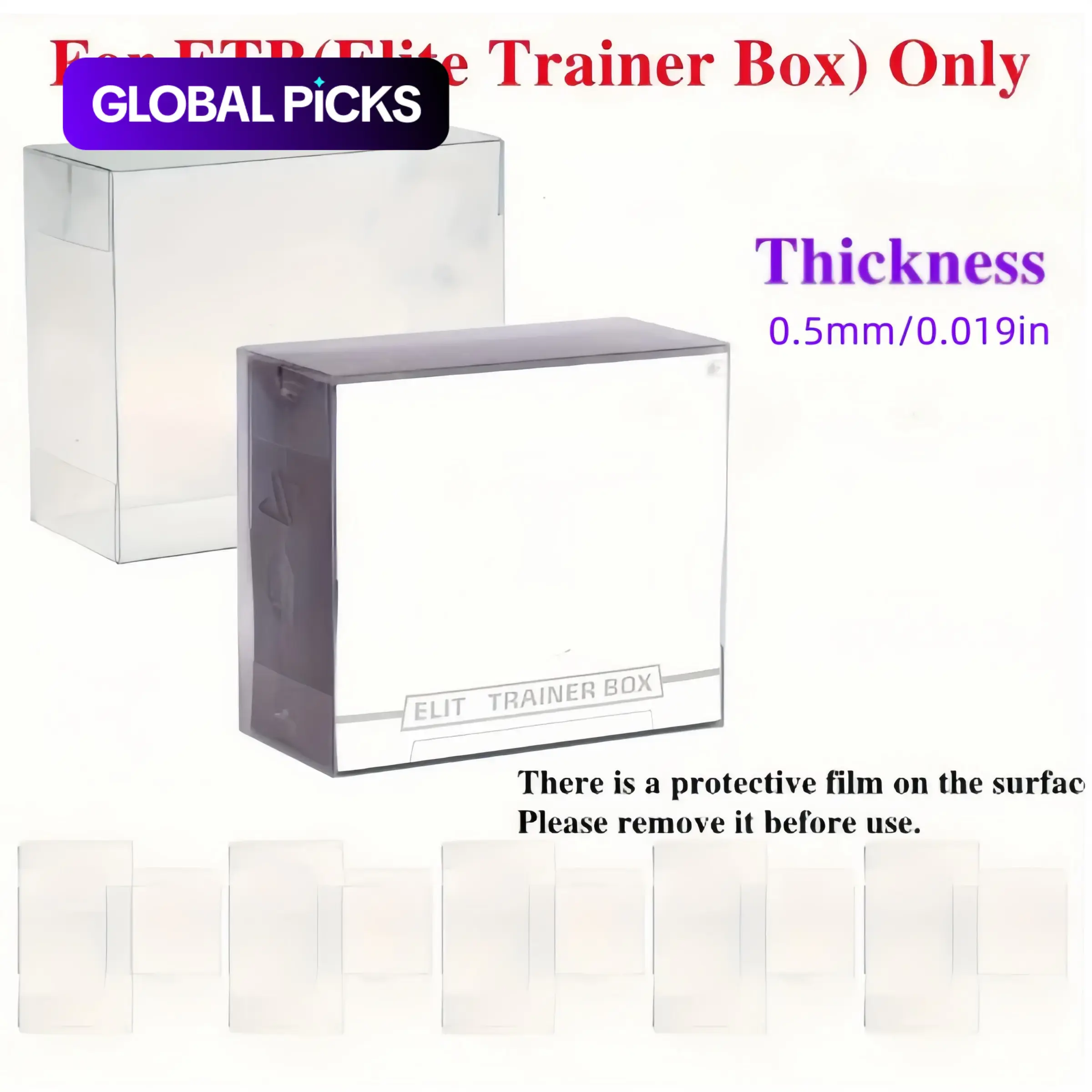 5/10 Pcs Auto-Folding Base Plastic Protective Case for ETB (Elite Trainer Box), 0.5mm PET Thickness, TCG Trading Card Storage Box #GLOBAL PICKS